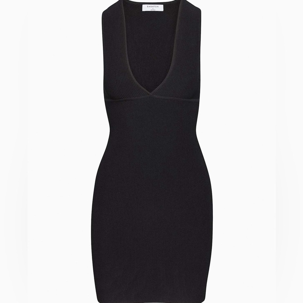 Aritzia Babaton Deep V Black Dress - Picture 6 of 9